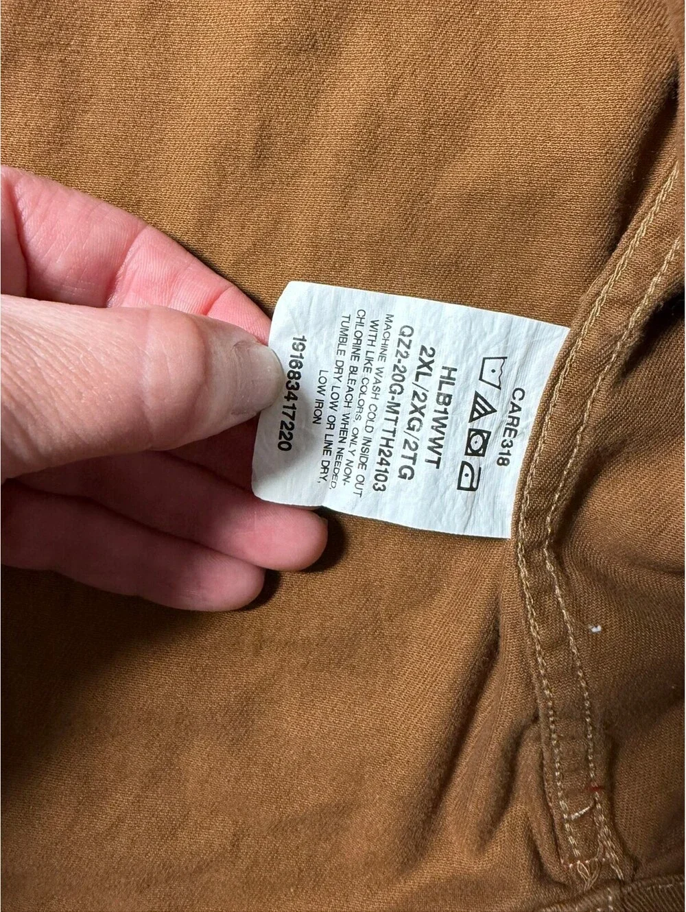 Wrangler Rugged Wear Men’s Brown Long Sleeve Button Up Work Shirt Western